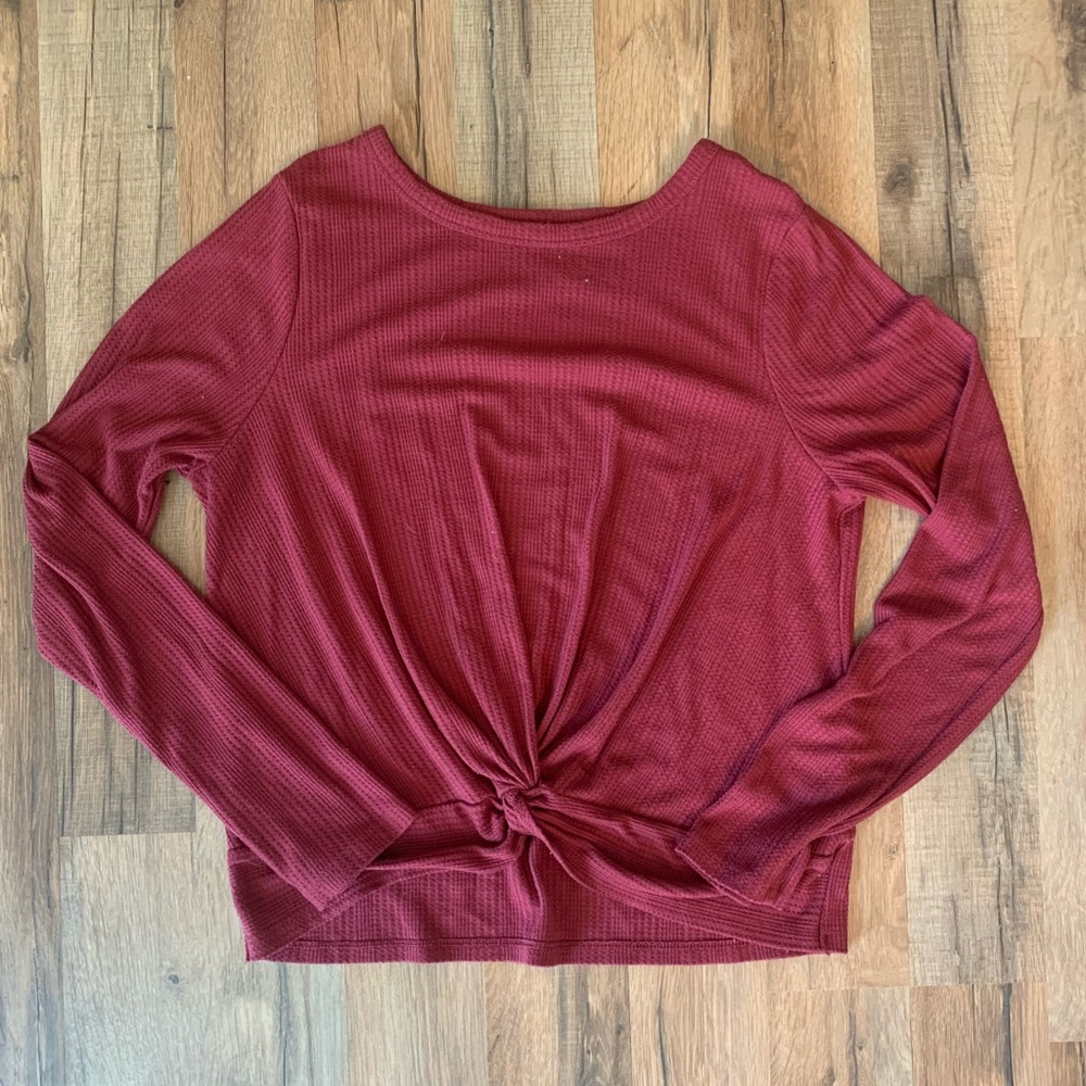 Maroon tied Girls long sleeve